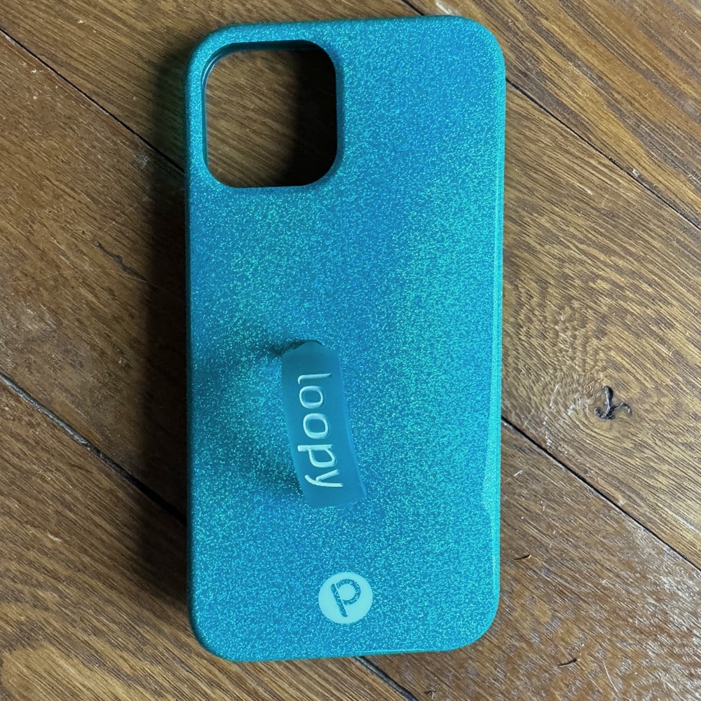 Loopy Case for iPhone 12/12 Pro (6.1" Screen) - Sparkle Turquoise - Like NEW